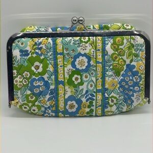 Vera Bradley English Meadows Kiss Lock Cosmetic Case Plastic Lined Retired